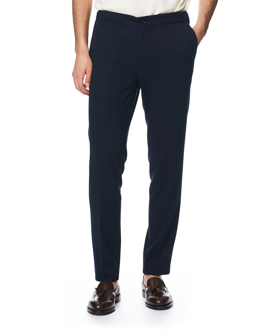 Herren | Hosen | Oscar Jacobson | Neil Jersey Drawstring Trousers Navy