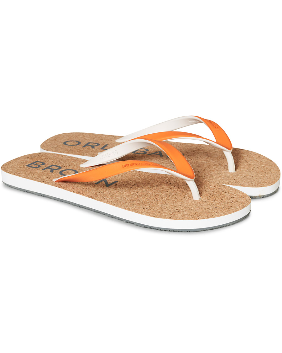 Herren | Orlebar Brown Haston Cork Flip Flops Clementine | Orlebar Brown | Haston Cork Flip Flops Clementine