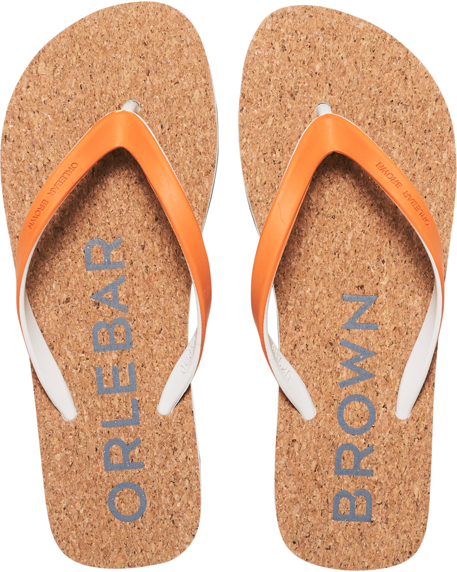 Herren | Orlebar Brown Haston Cork Flip Flops Clementine | Orlebar Brown | Haston Cork Flip Flops Clementine