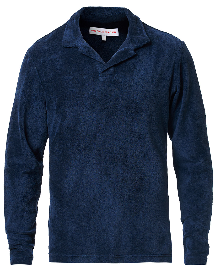 Herren | Pullover | Orlebar Brown | Terry Long Sleeve Polo Navy