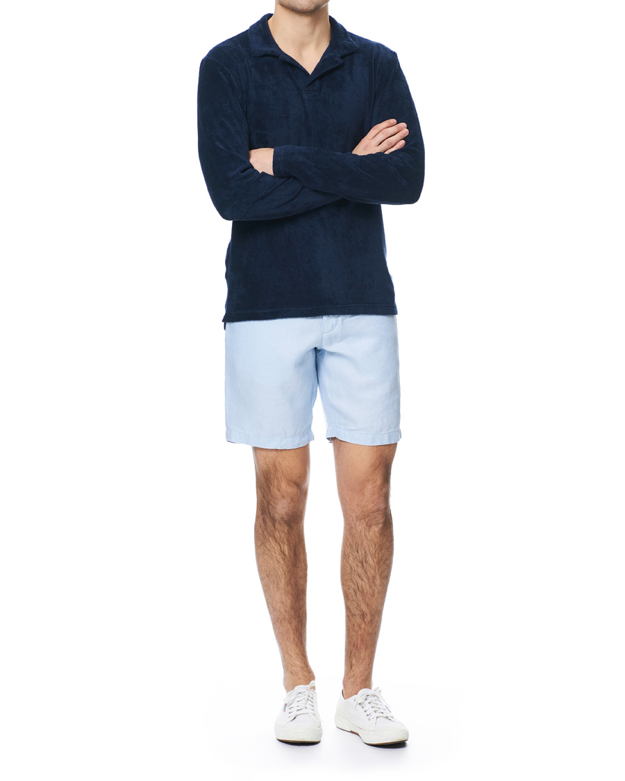 Herren | Pullover | Orlebar Brown | Terry Long Sleeve Polo Navy