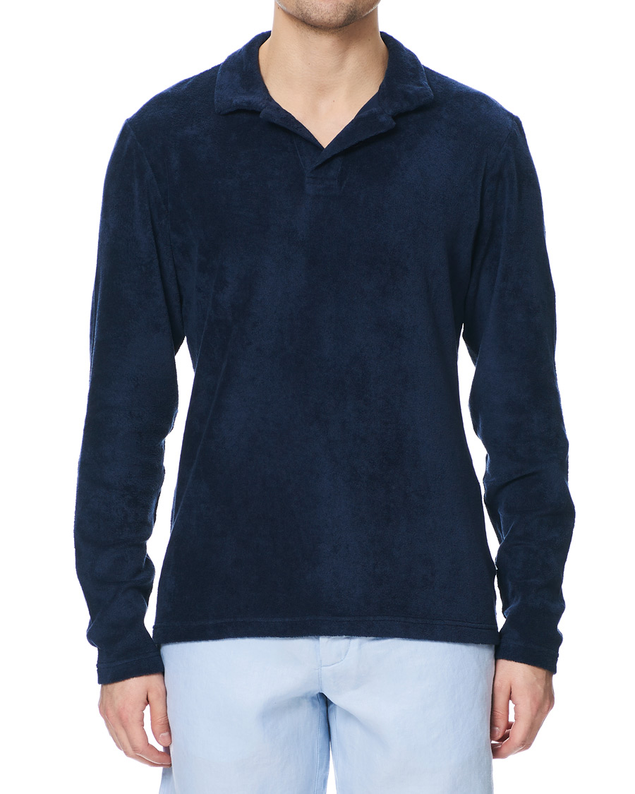 Herren | Pullover | Orlebar Brown | Terry Long Sleeve Polo Navy