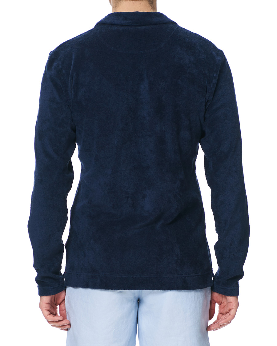 Herren | Pullover | Orlebar Brown | Terry Long Sleeve Polo Navy