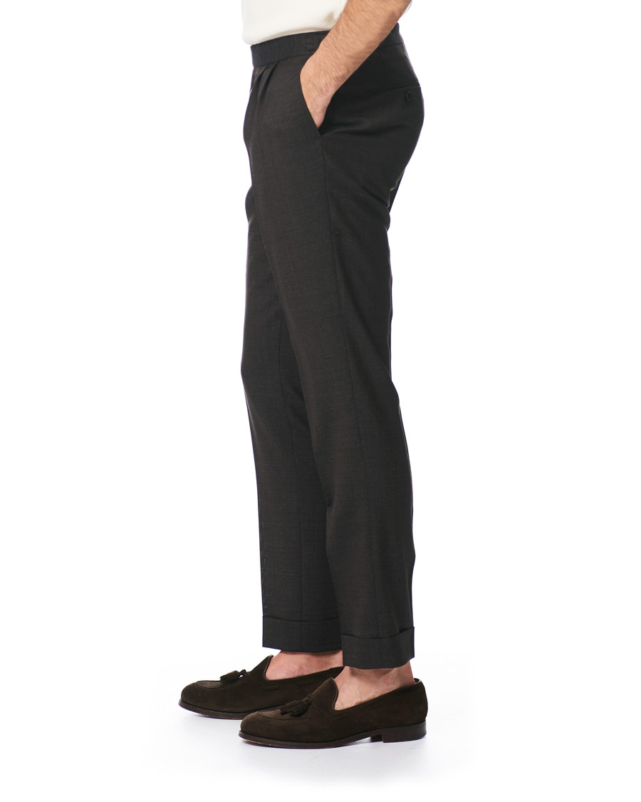 Herren | Hosen | Morris Heritage | Carl Double Pleated Wool Trousers Brown