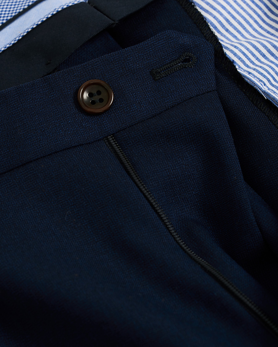 Herren | Hosen | Morris Heritage | Carl Double Pleated Wool Trousers Navy