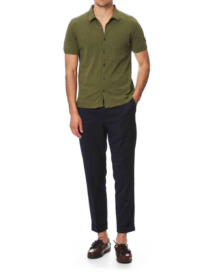Herren | Pullover | Oscar Jacobson | Celvin Short Sleeve Cotton Poloshirt Green