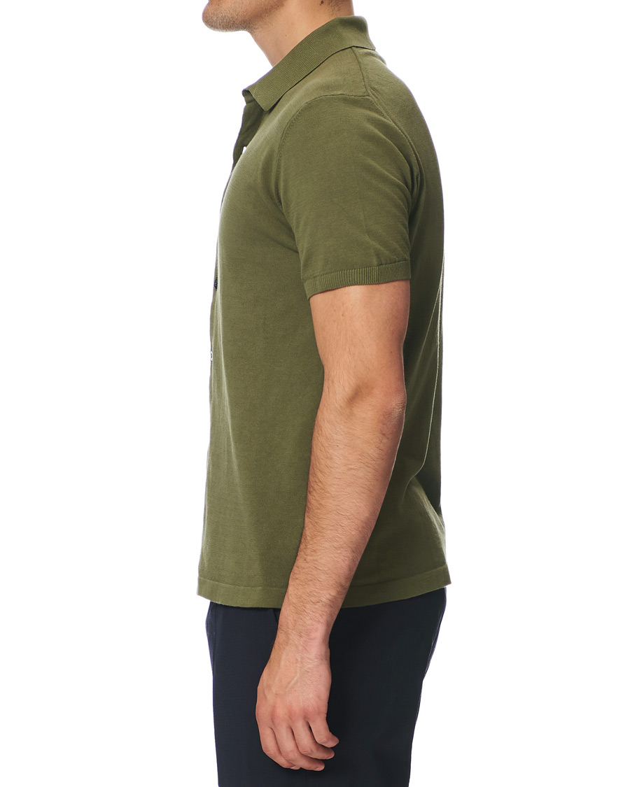 Herren | Pullover | Oscar Jacobson | Celvin Short Sleeve Cotton Poloshirt Green