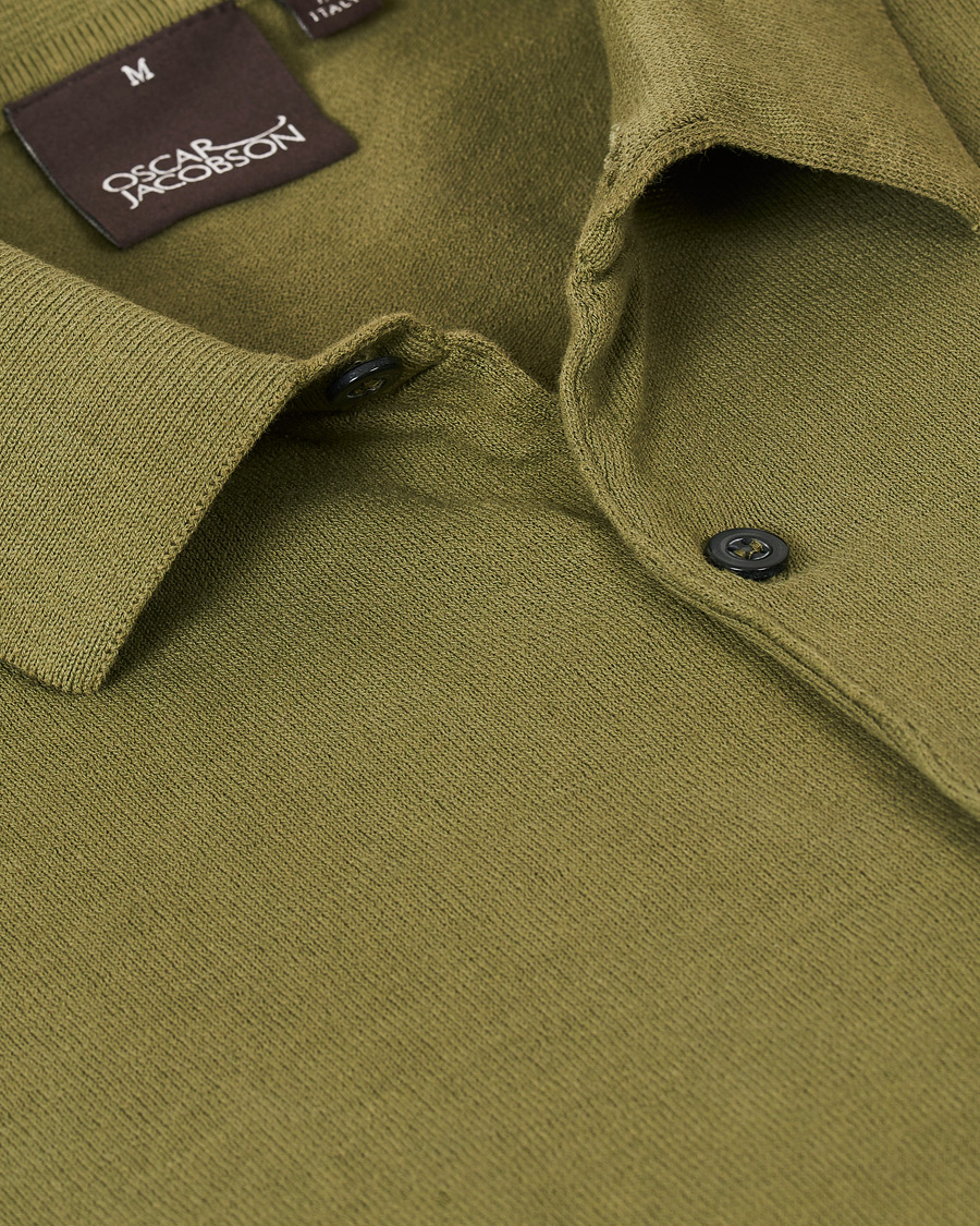 Herren | Pullover | Oscar Jacobson | Celvin Short Sleeve Cotton Poloshirt Green