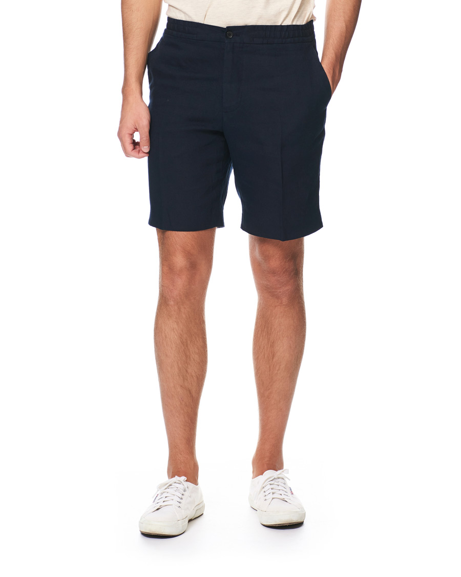 Herren | Shorts | J.Lindeberg | Sasha Linen Drawstring Shorts Navy
