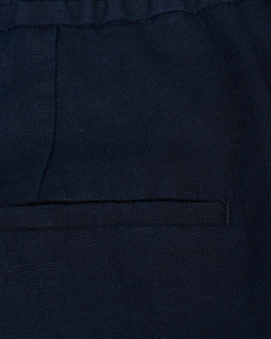 Herren | Shorts | J.Lindeberg | Sasha Linen Drawstring Shorts Navy