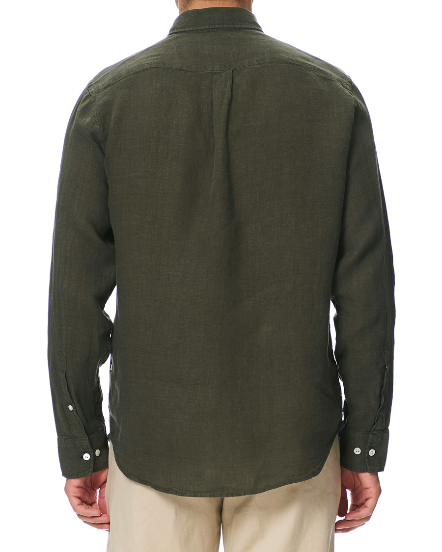 Herren | Hemden | NN07 | Levon Linen Button Down Shirt Army Green
