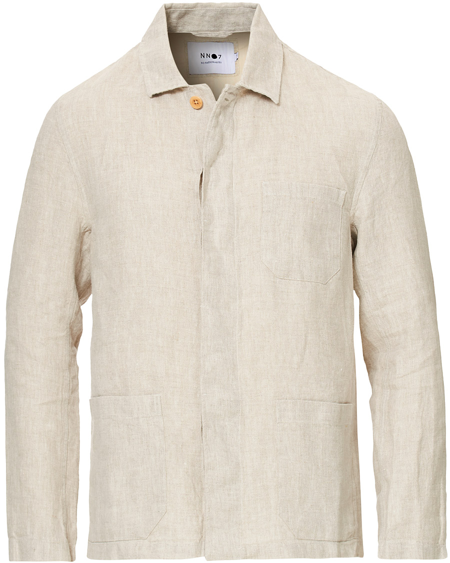 Herren | Hemden | NN07 | Oscar Linen Blazer Overshirt Oat