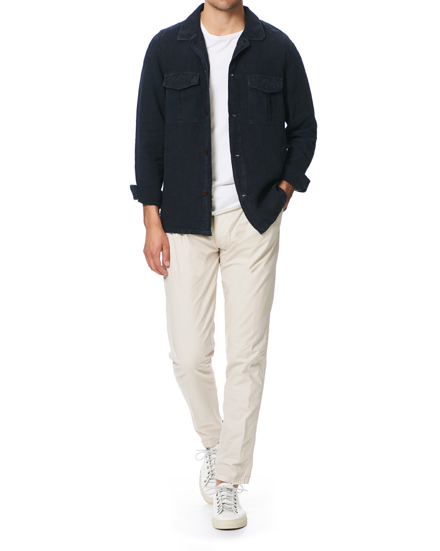 Herren | Hemden | NN07 | Berner Linen Safari Overshirt Navy