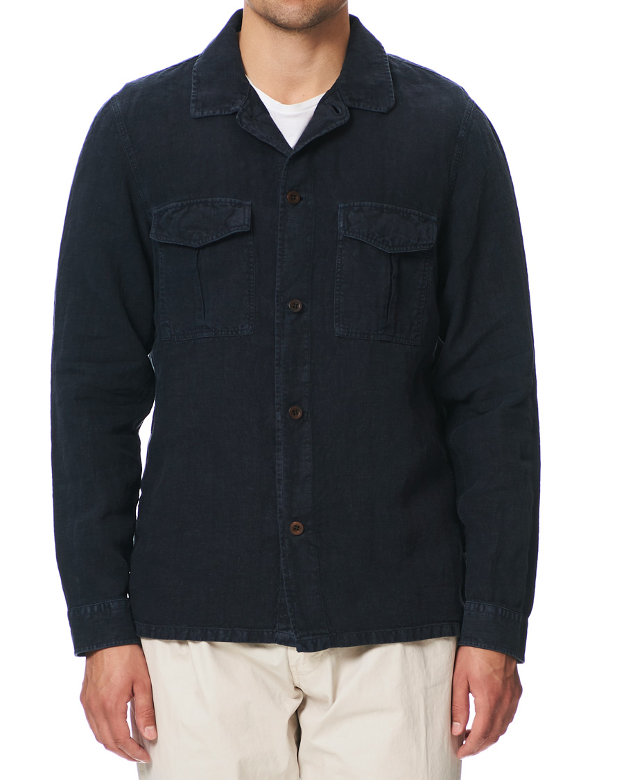 Herren | Hemden | NN07 | Berner Linen Safari Overshirt Navy