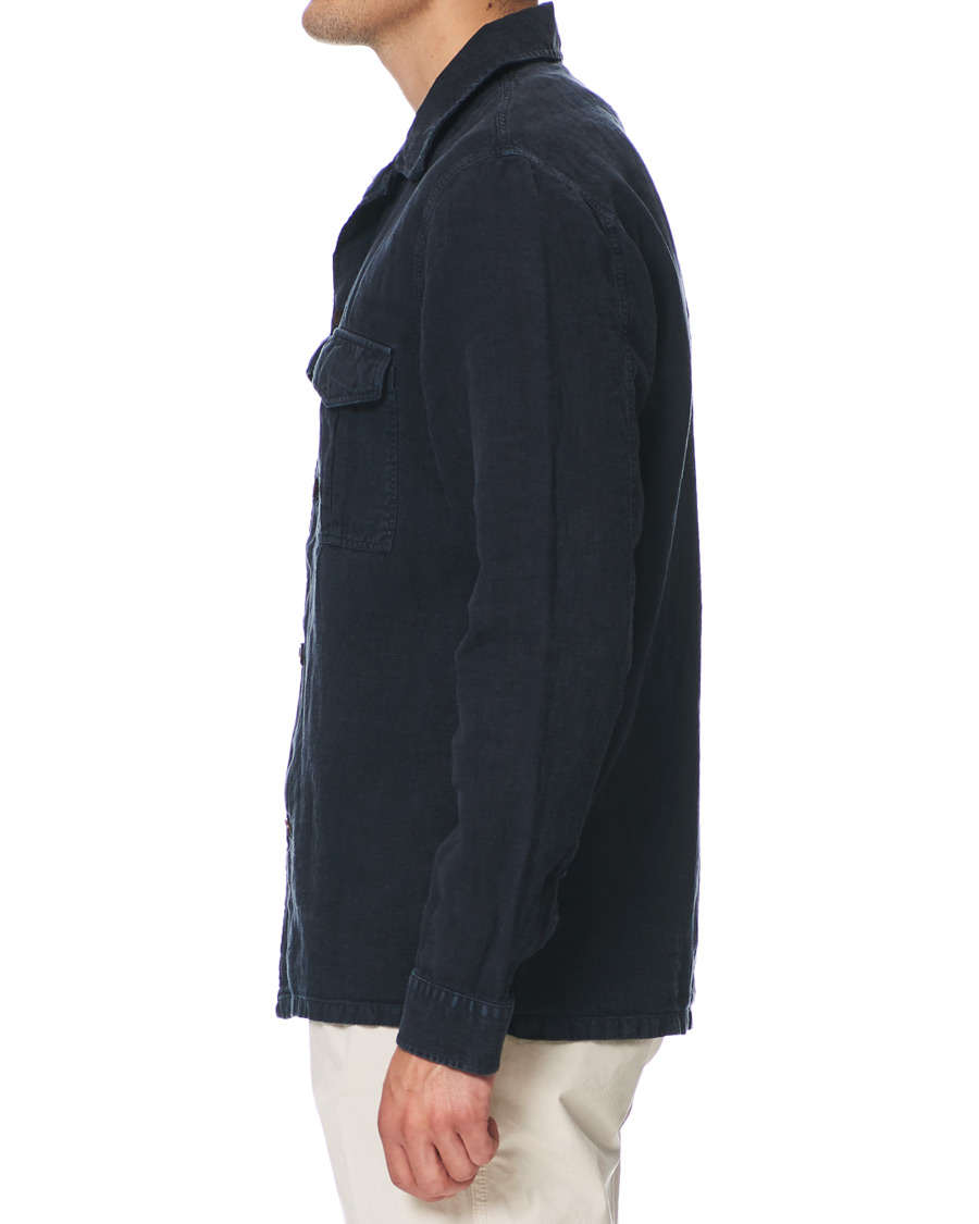 Herren | Hemden | NN07 | Berner Linen Safari Overshirt Navy