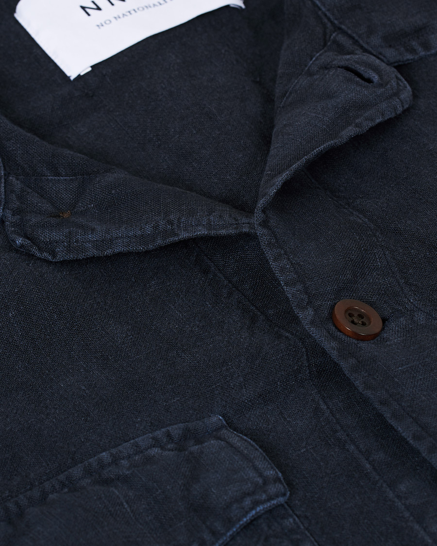 Herren | Hemden | NN07 | Berner Linen Safari Overshirt Navy