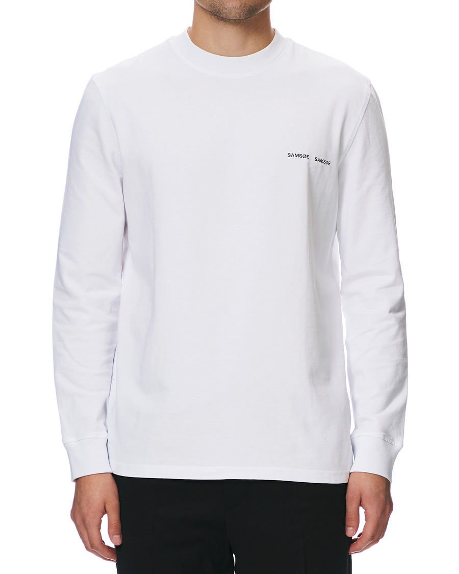 Herren | T-Shirts | Samsøe Samsøe | Samsøe & Samsøe Norsbro Long Sleeve Tee White