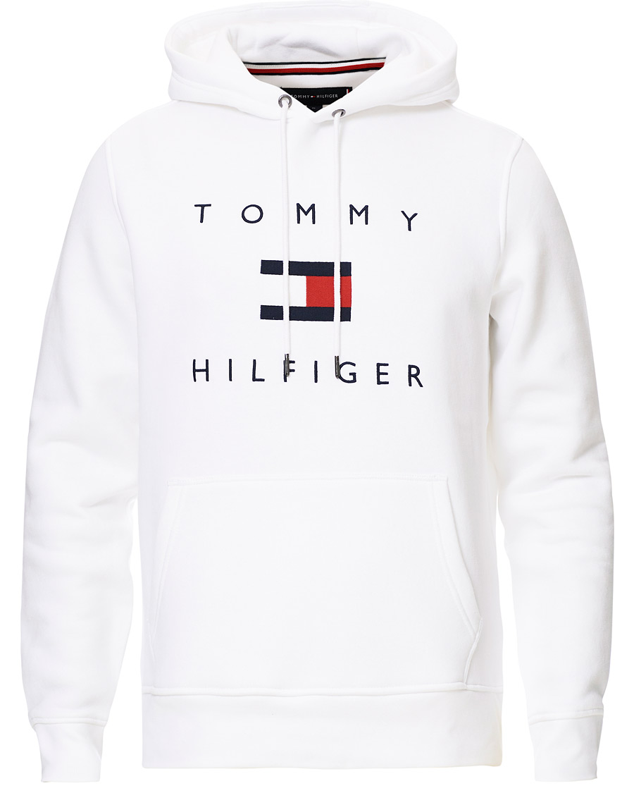 Tommy Hilfiger Flag Logo Hoodie White bei CareOfCarl.de