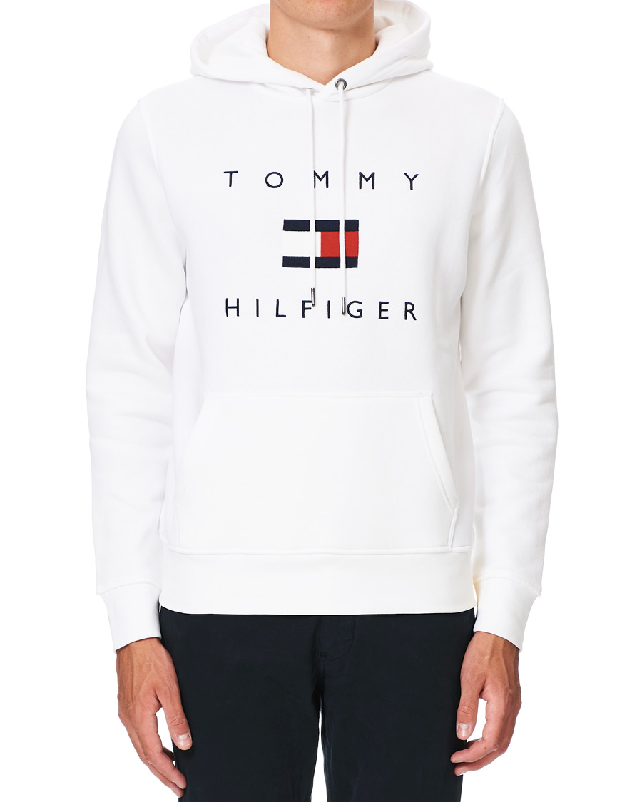 Herren | Pullover | Tommy Hilfiger | Flag Logo Hoodie White