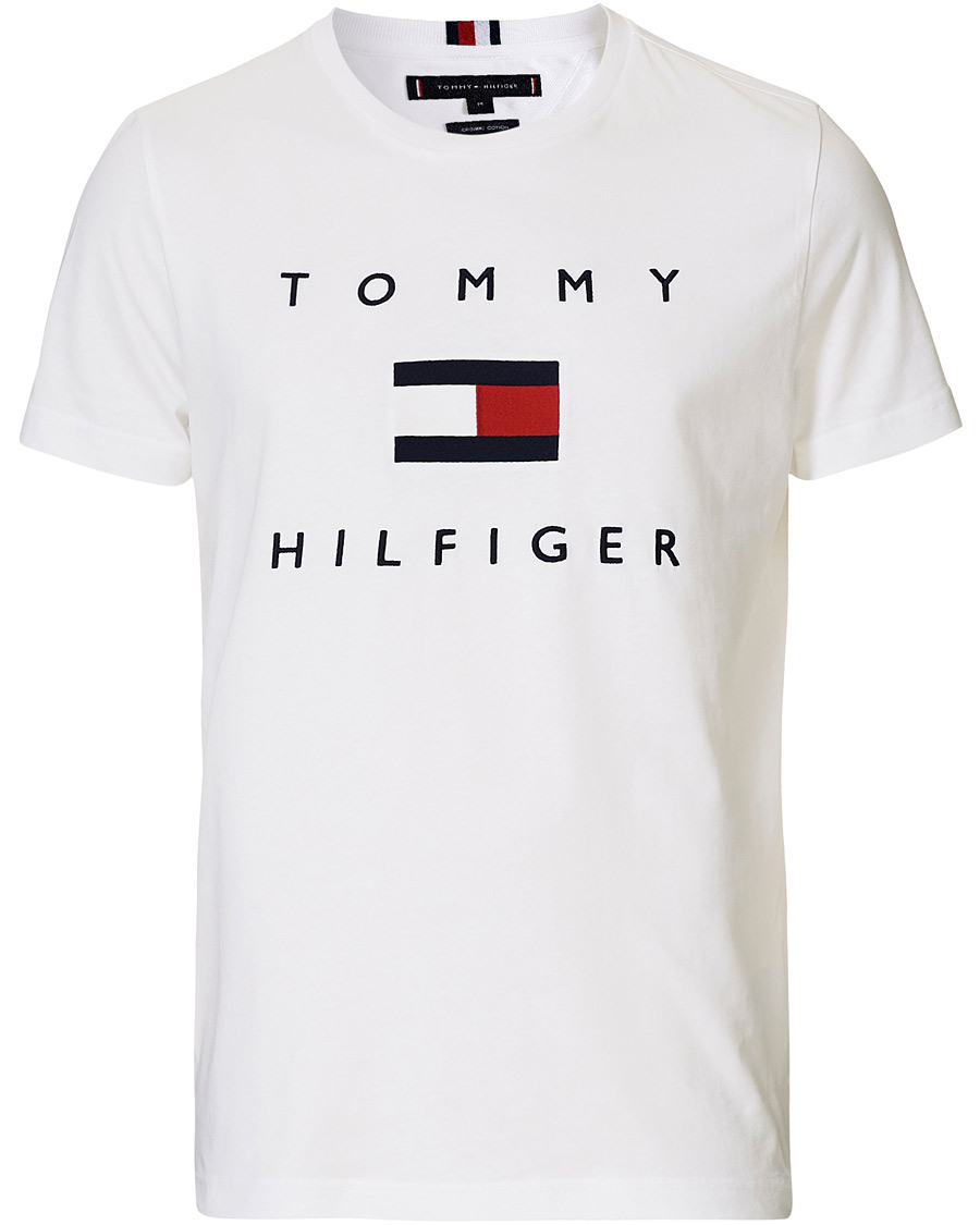 Herren | T-Shirts | Tommy Hilfiger | Flag Logo Crew Neck Tee White