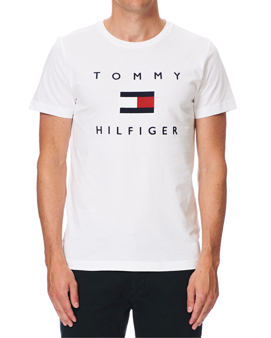 Herren | T-Shirts | Tommy Hilfiger | Flag Logo Crew Neck Tee White