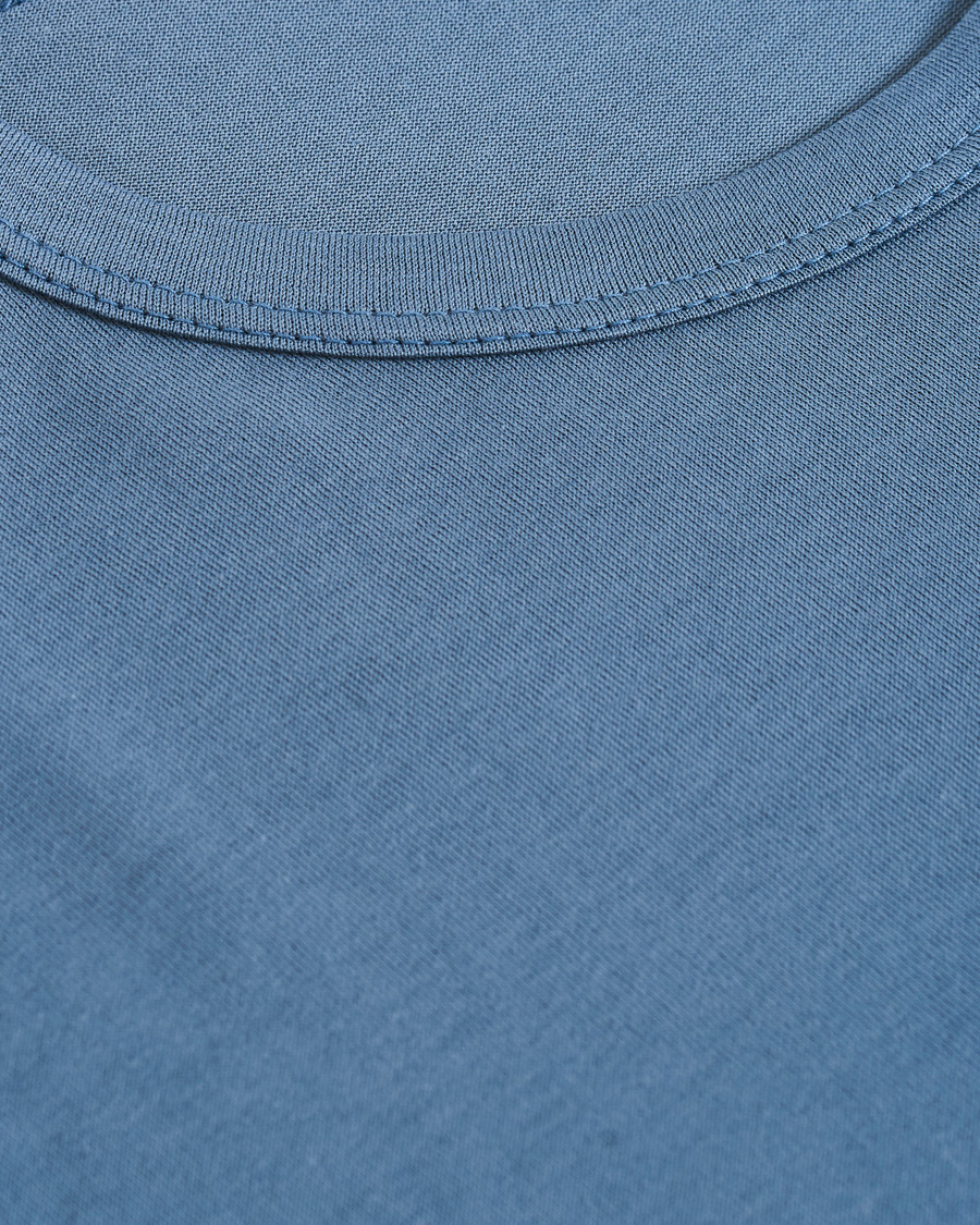 Herren | T-Shirts | Sunspel | Crew Neck Cotton Tee Blue Slate