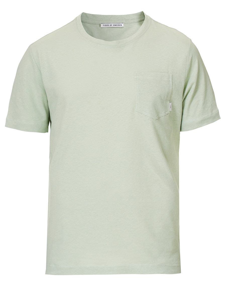 Herren | T-Shirts | Tiger of Sweden | Didelot Linen Crew Neck Tee Soft Mimosa