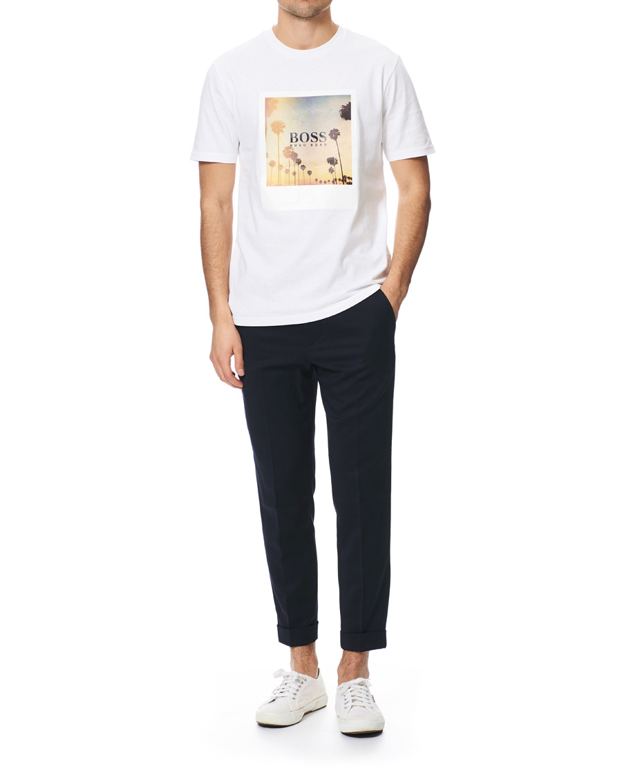 Herren | T-Shirts | BOSS ORANGE | BOSS Casual Photo Summer Print Crew Neck Tee White