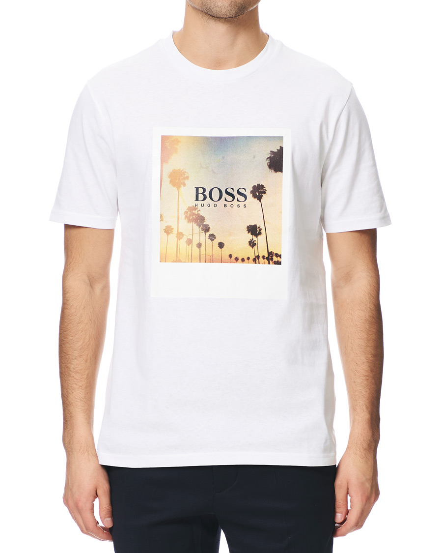 Herren | T-Shirts | BOSS ORANGE | BOSS Casual Photo Summer Print Crew Neck Tee White