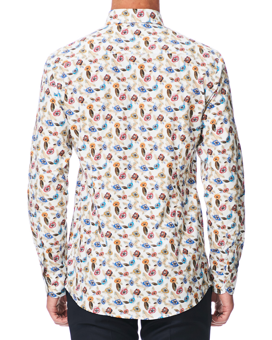 Herren | Hemden | Eton | Slim Fit Printed Button Under Shirt White
