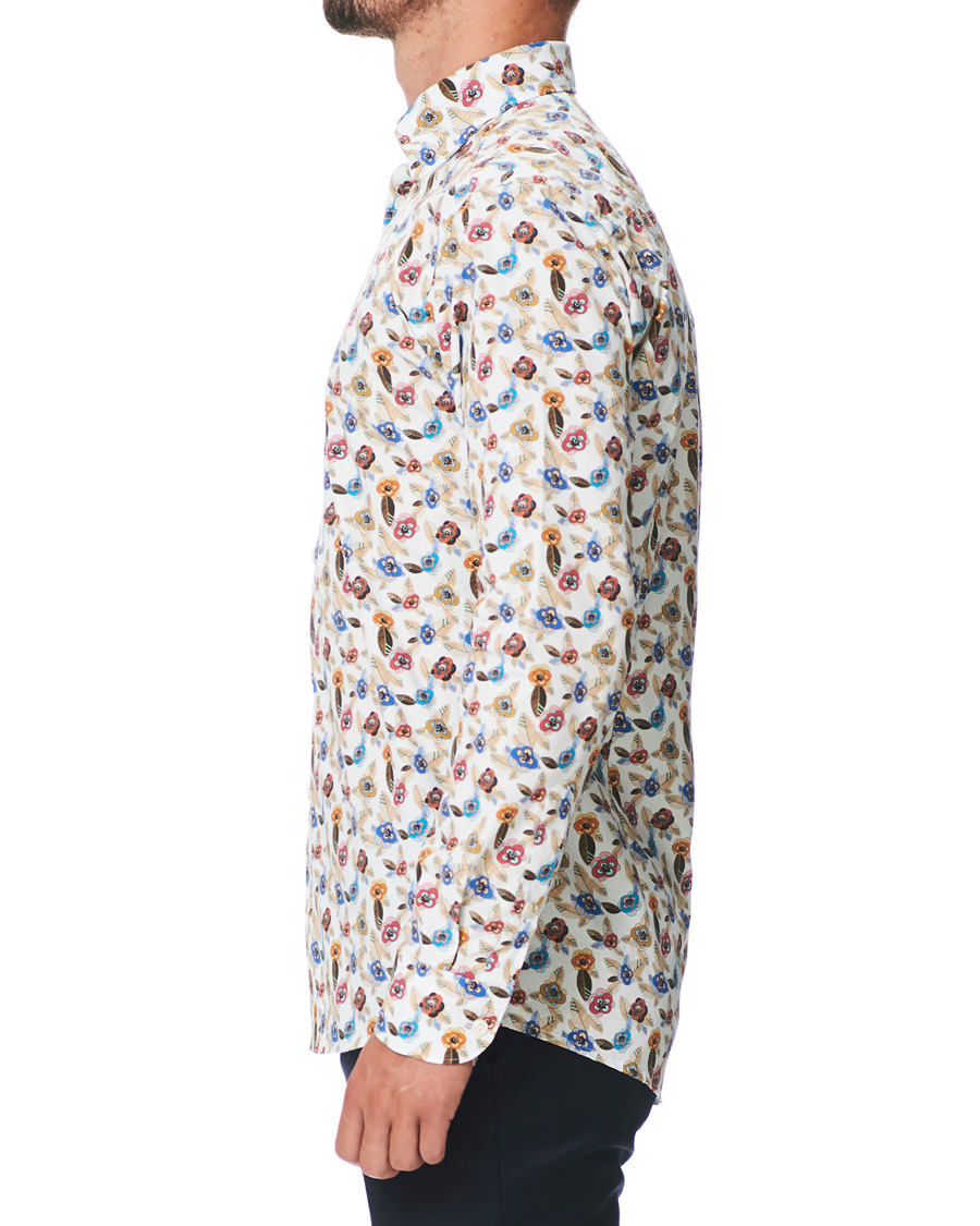Herren | Hemden | Eton | Slim Fit Printed Button Under Shirt White