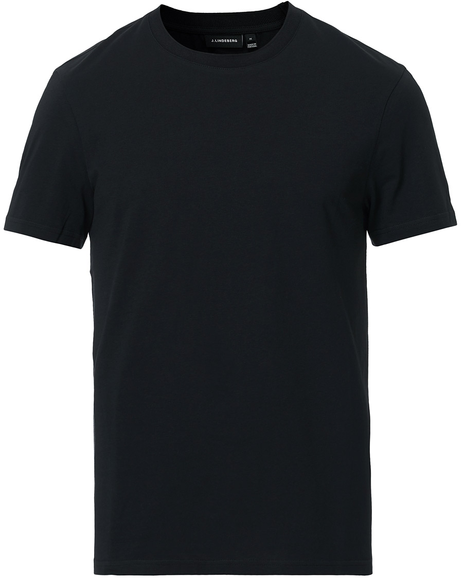 Herren | T-Shirts | J.Lindeberg | Silo Fine Cotton Crew Neck Tee Black