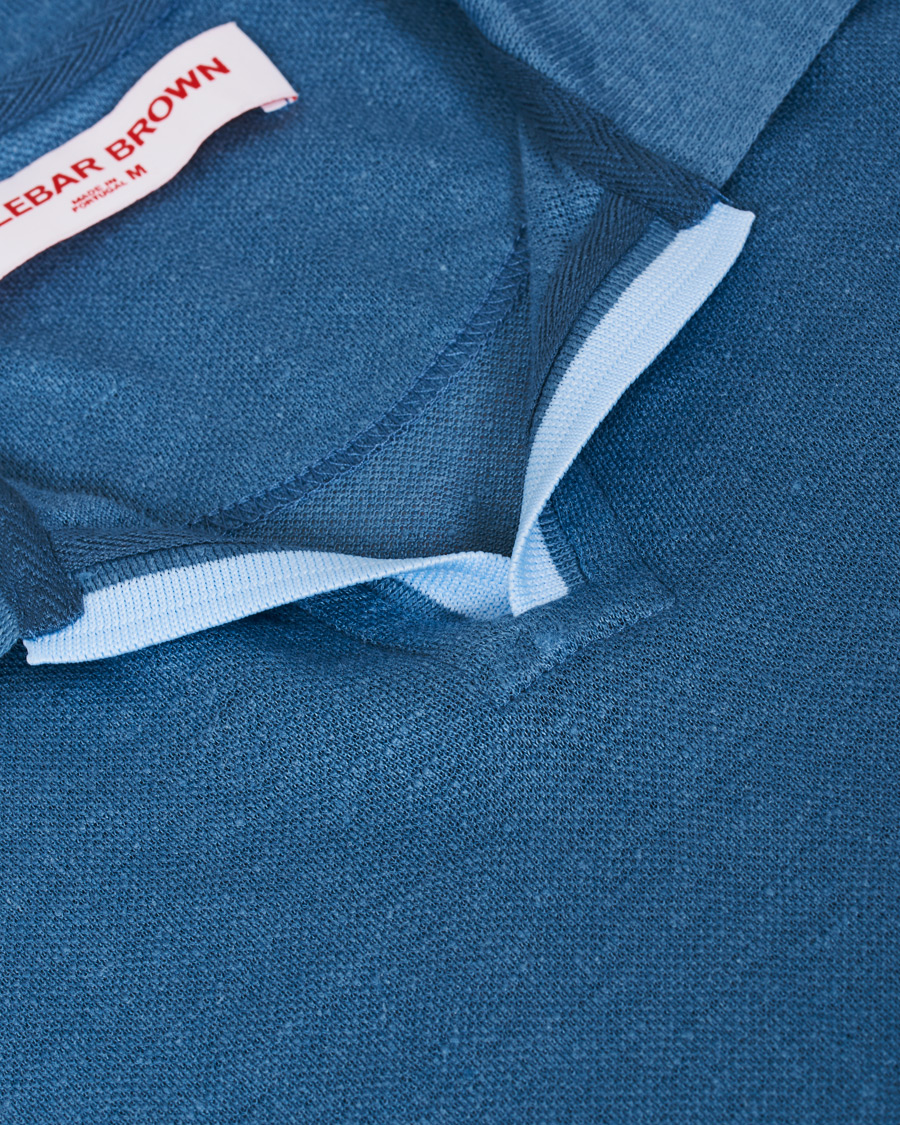 Herren | Poloshirts | Orlebar Brown | Felix Linen Polo Blue Haze/Washed Indigo