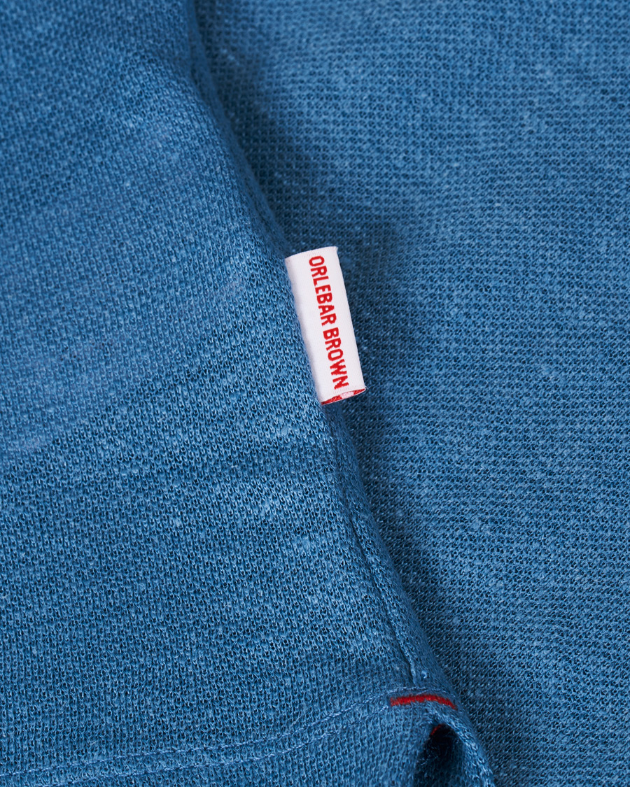 Herren | Poloshirts | Orlebar Brown | Felix Linen Polo Blue Haze/Washed Indigo