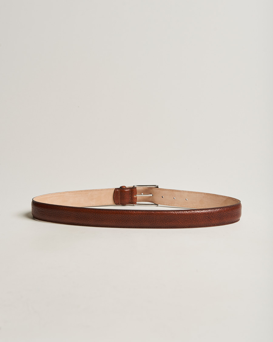 Herren | Loake 1880 Henry Grained Leather Belt 3,3 cm Mahogany | Loake 1880 | Henry Grained Leather Belt 3,3 cm Mahogany