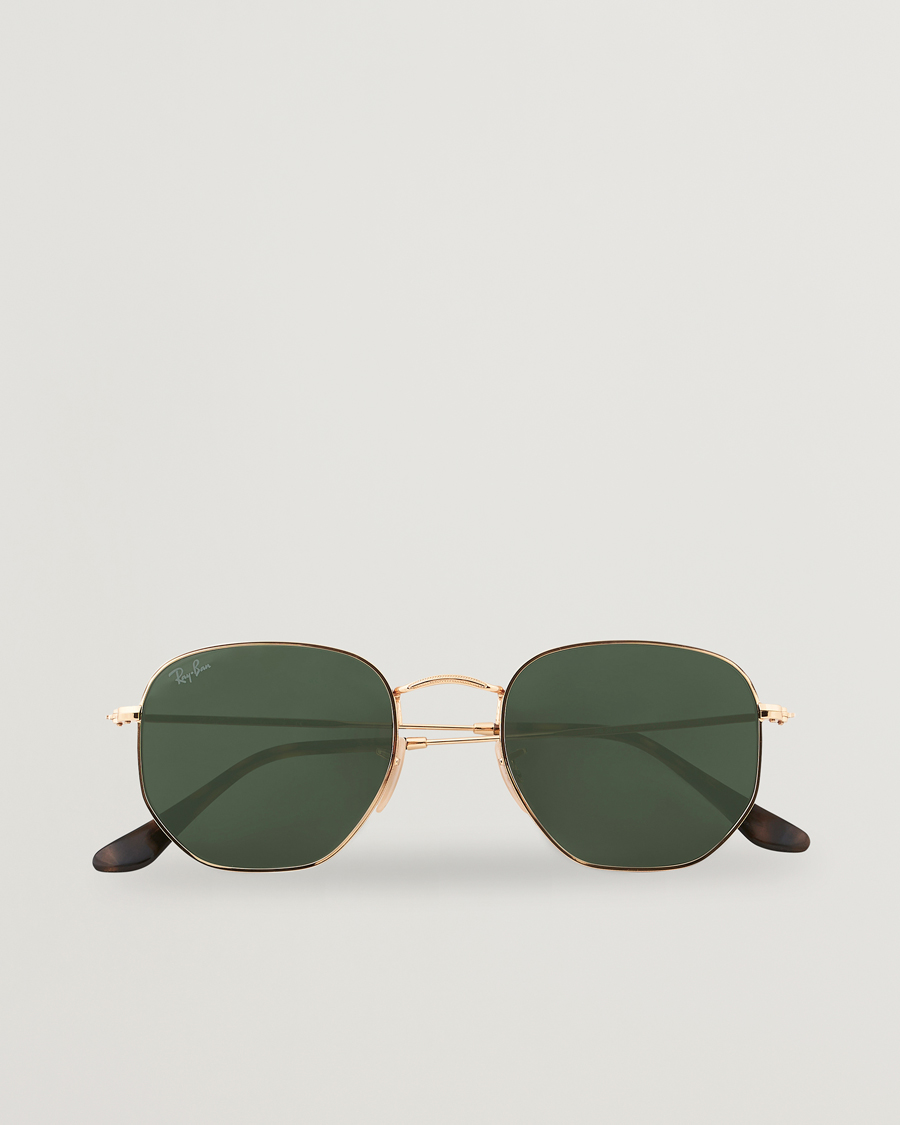 Herren | Sonnenbrillen | Ray-Ban | 0RB3548N Hexagonal Sunglasses Gold/Green