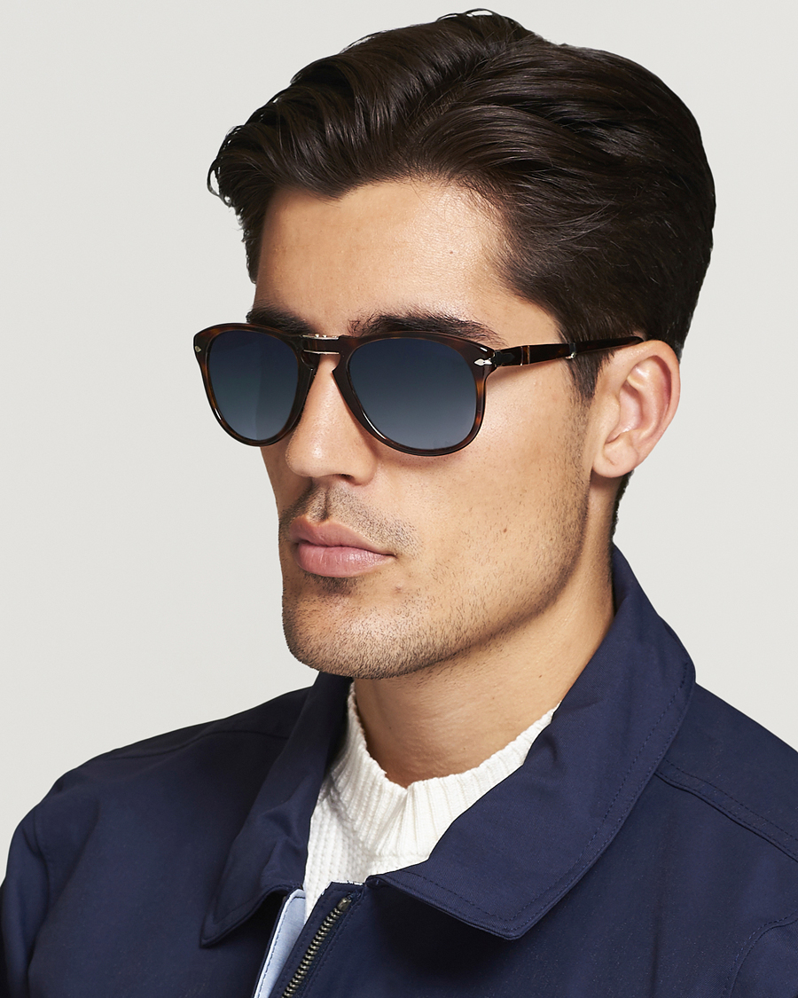 Herren | Gebogene Sonnenbrillen | Persol | 0PO0714 Folding Sunglasses Havana/Blue Gradient