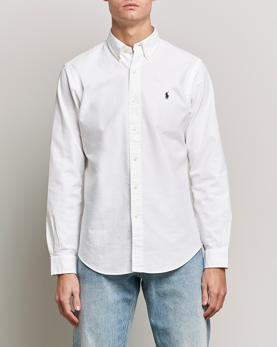 Herren | Preppy Authentic | Polo Ralph Lauren | Custom Fit Garment Dyed Oxford Shirt White