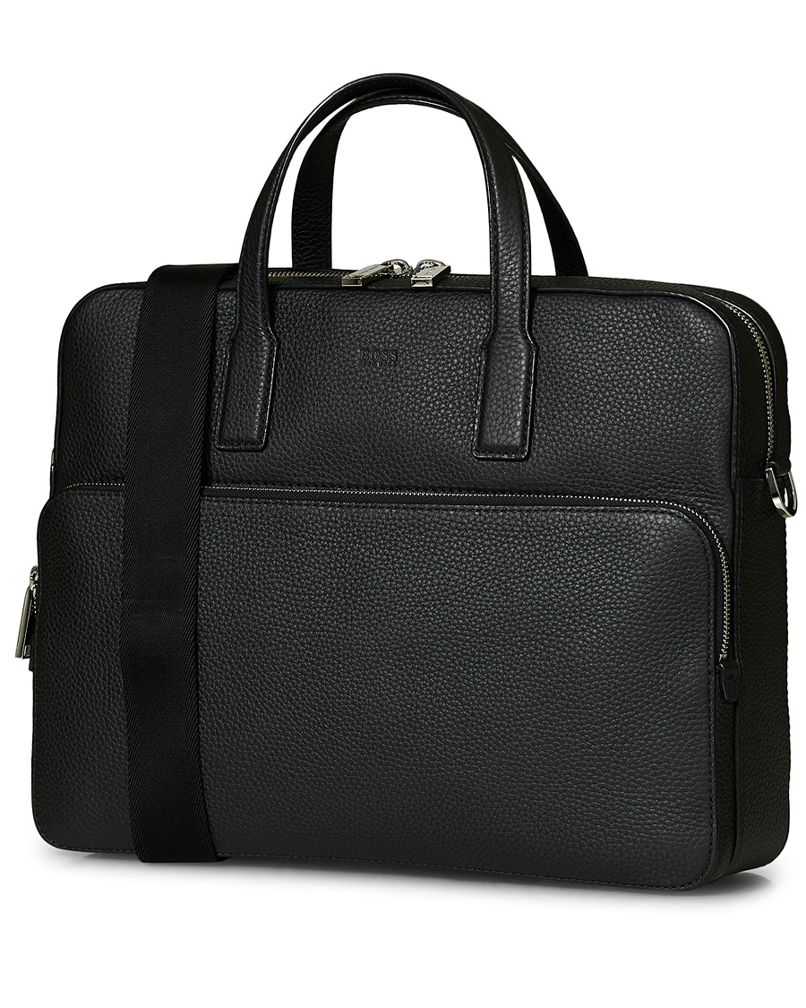 Herren | BOSS Crosstown Computer Leather Bag Black | BOSS BLACK | BOSS Crosstown Computer Leather Bag Black