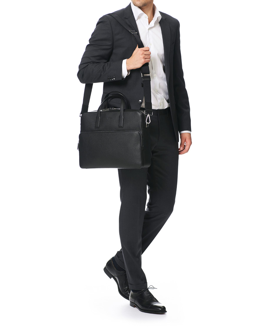Herren | BOSS Crosstown Computer Leather Bag Black | BOSS BLACK | BOSS Crosstown Computer Leather Bag Black