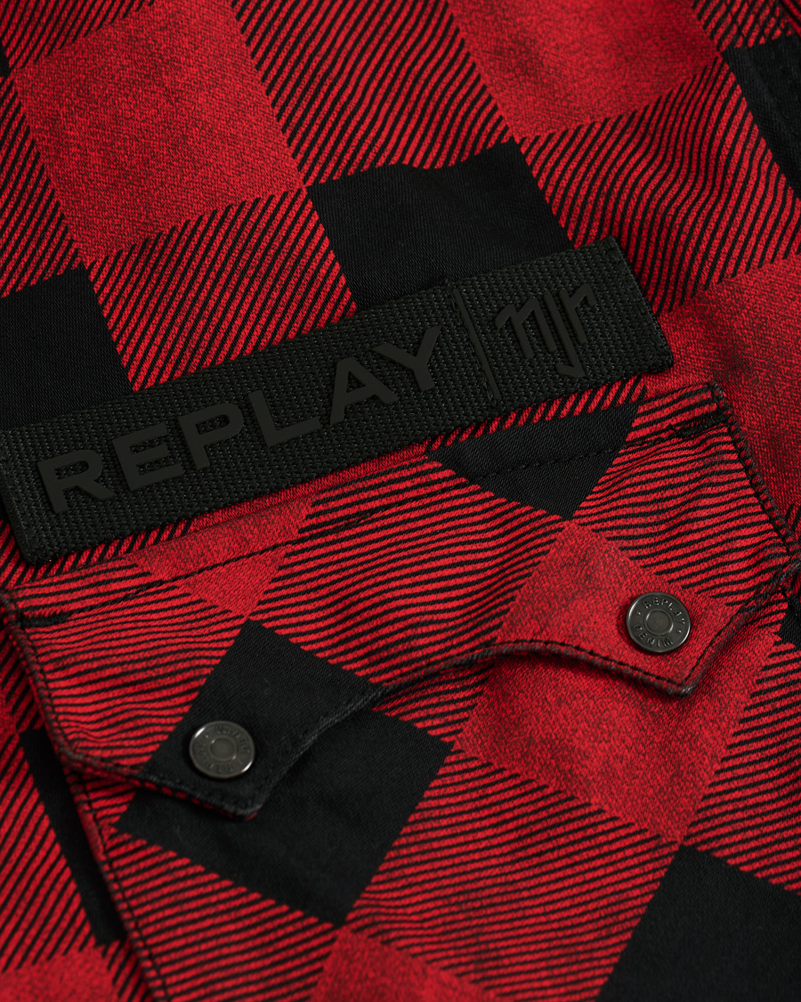 Herren | Hemden | Replay | Neymar JR Check Full Zip Overshirt Black/Red