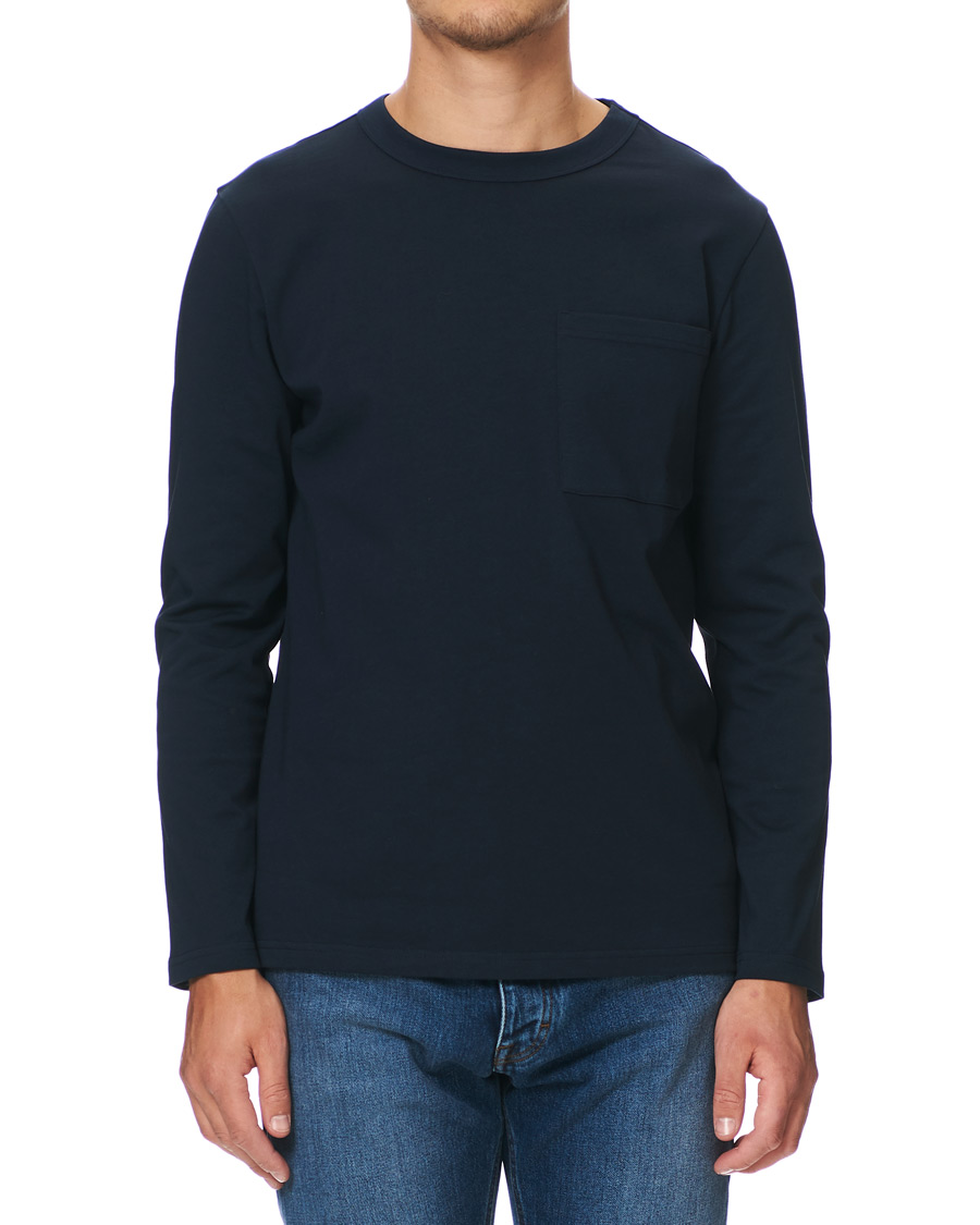 Herren | T-Shirts | A Day's March | Heavy Long Sleeve Tee Navy