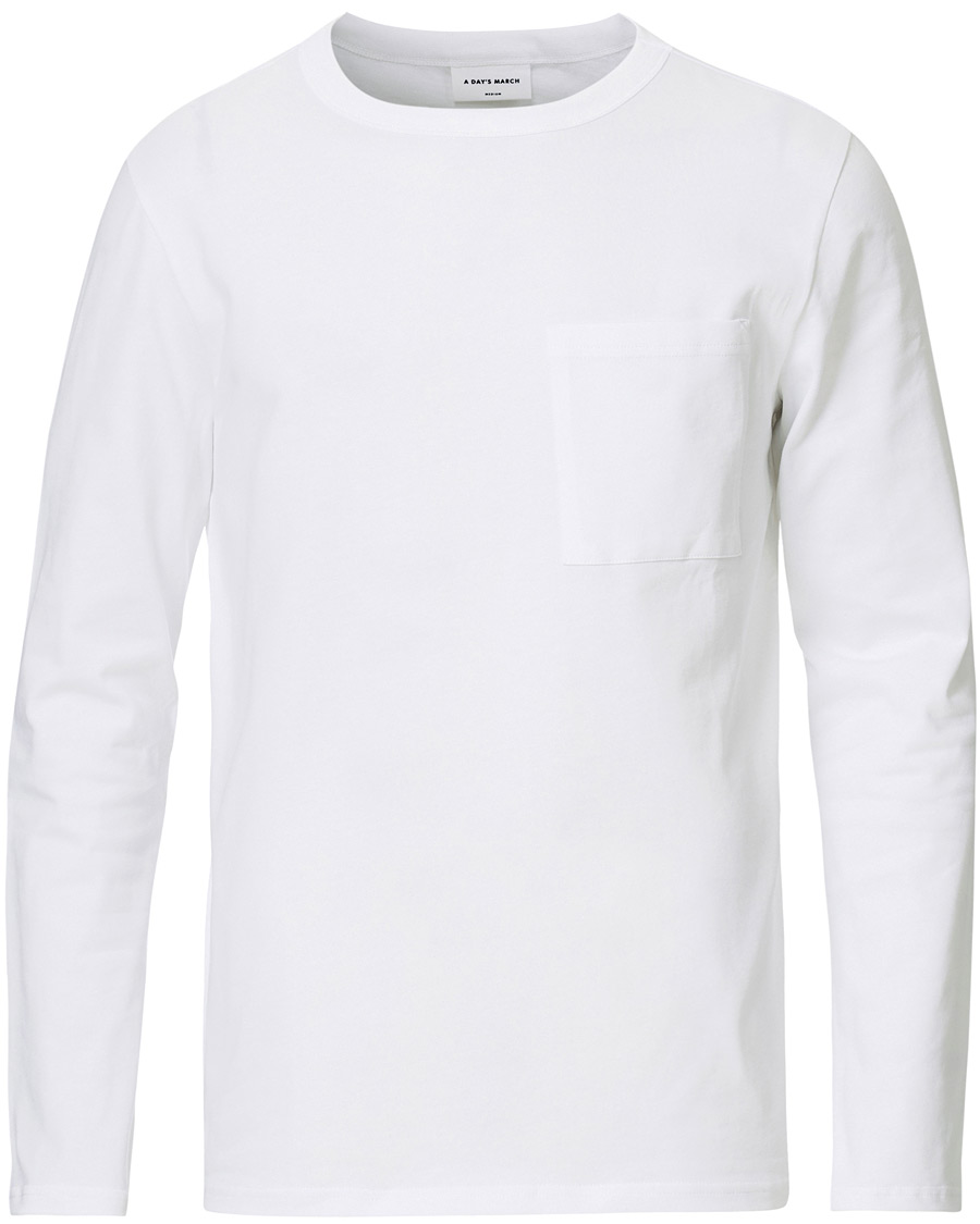 Herren | T-Shirts | A Day's March | Heavy Long Sleeve Tee White
