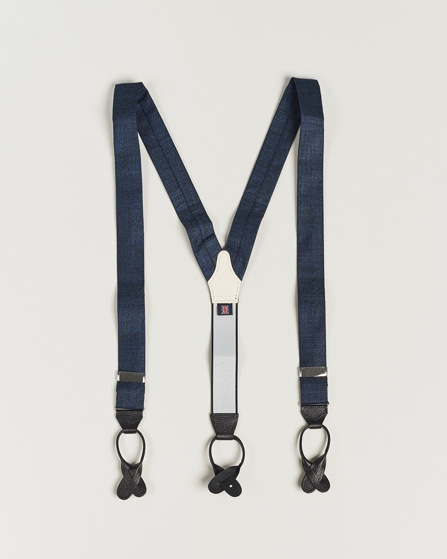 Herren | Albert Thurston Hardy Minnis Bamboo Braces 38mm Navy | Albert Thurston | Hardy Minnis Bamboo Braces 38mm Navy