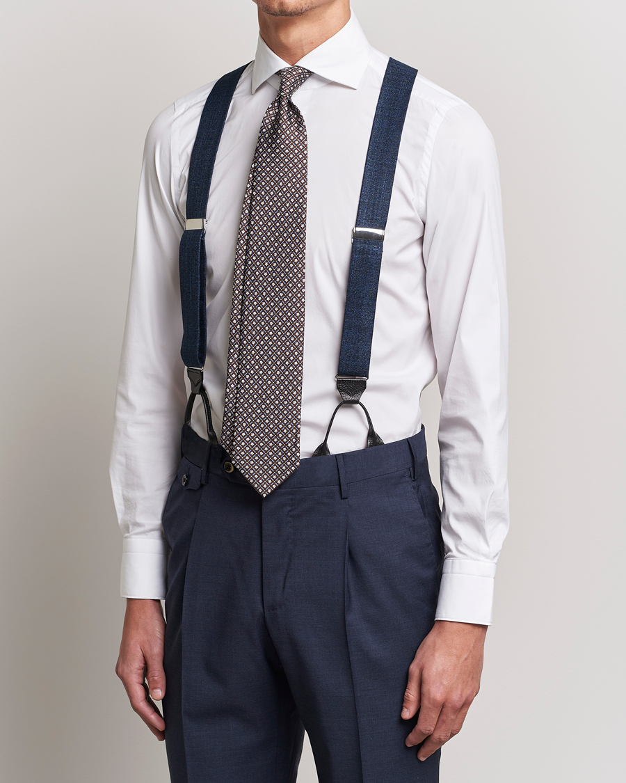 Herren | Accessoires | Albert Thurston | Hardy Minnis Bamboo Braces 38mm Navy