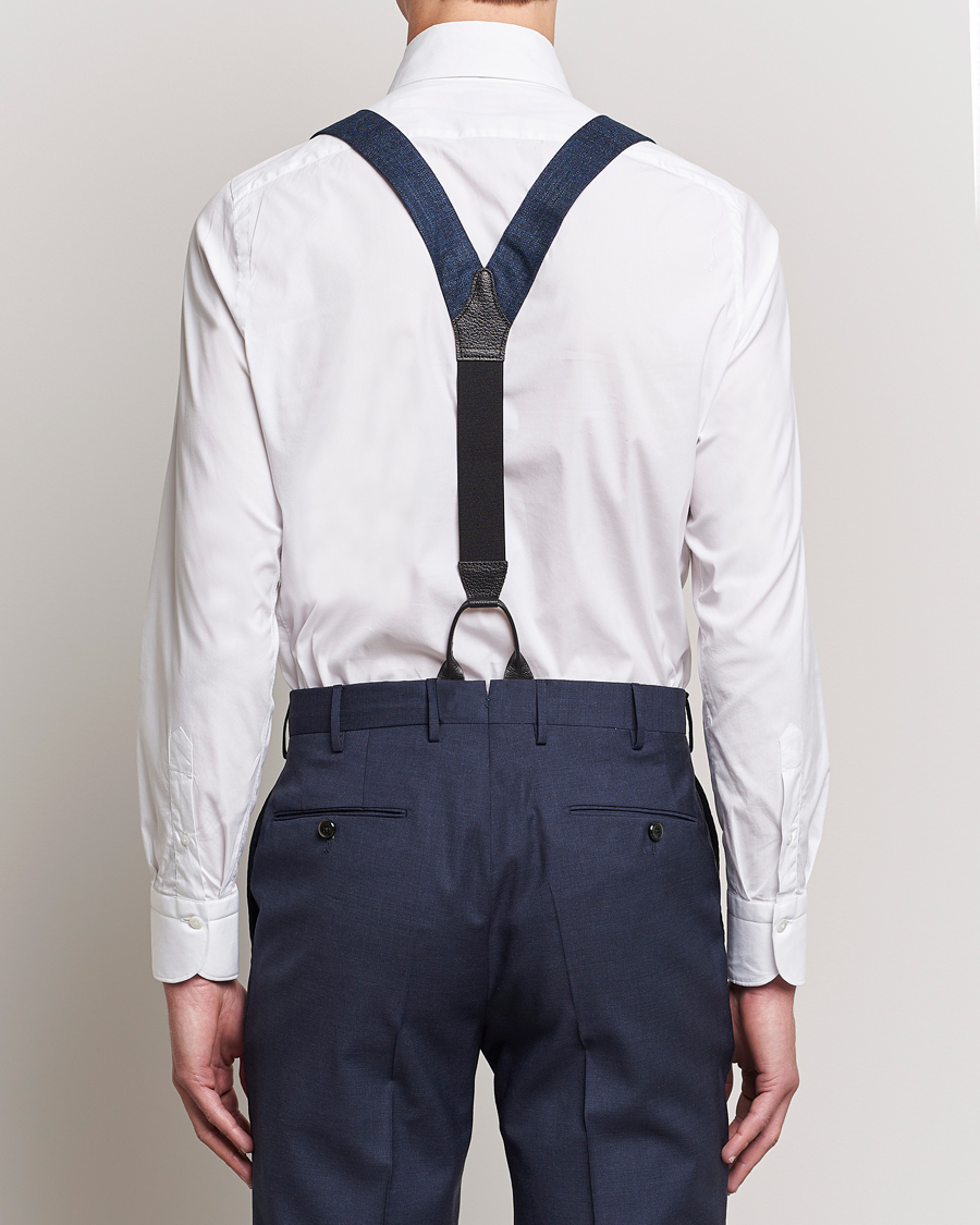 Herren | Albert Thurston Hardy Minnis Bamboo Braces 38mm Navy | Albert Thurston | Hardy Minnis Bamboo Braces 38mm Navy