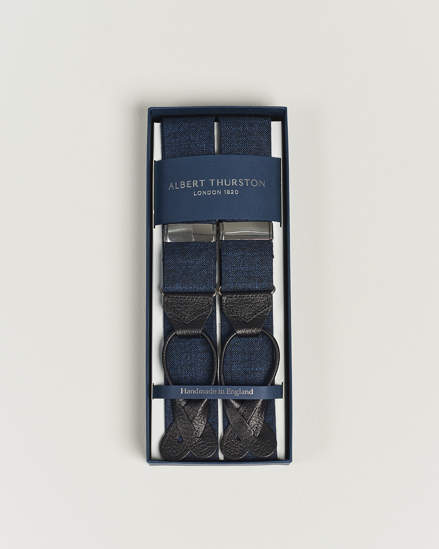 Herren | Albert Thurston Hardy Minnis Bamboo Braces 38mm Navy | Albert Thurston | Hardy Minnis Bamboo Braces 38mm Navy