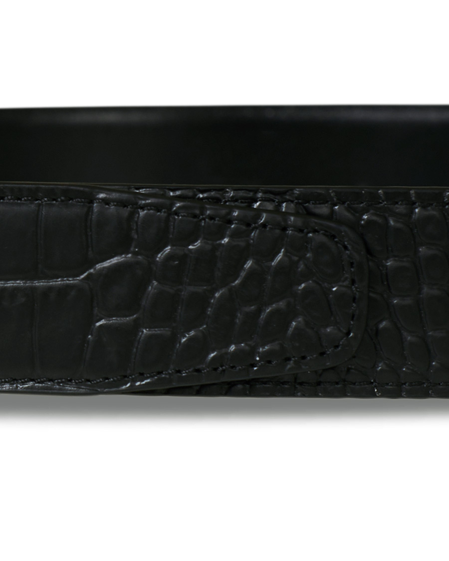 Herren | Montblanc Square Buckle Alligator Printed 35mm Leather Belt Black | Montblanc | Square Buckle Alligator Printed 35mm Leather Belt Black