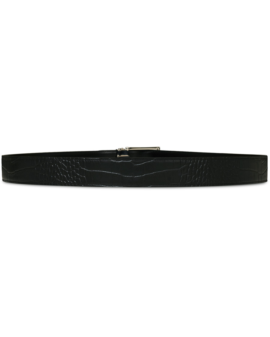 Herren | Montblanc Square Buckle Alligator Printed 35mm Leather Belt Black | Montblanc | Square Buckle Alligator Printed 35mm Leather Belt Black
