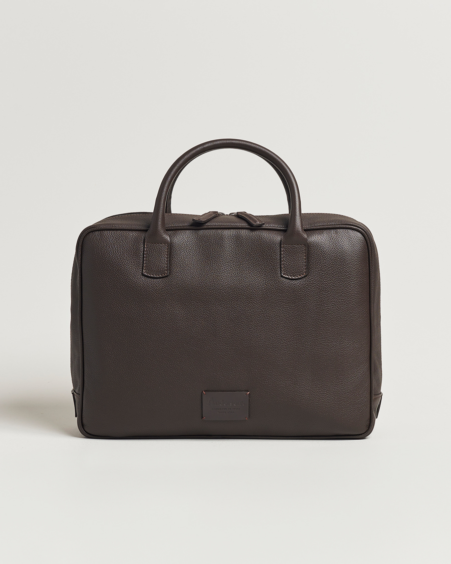 Herren | Taschen | Anderson's | Full Grain Leather Briefcase Dark Brown